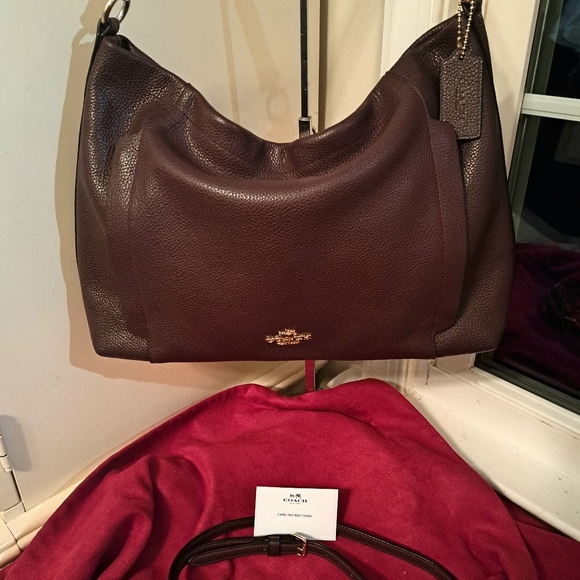 🎁 NEW COACH Scout Hobo Burgundy Oxblood Satchel/Shoulder/Crossbody Bag - Picture 3 of 16